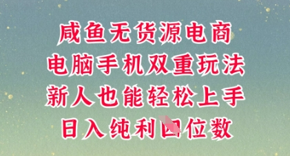 咸鱼无货源电商，多种运营方式，带你从零到一拿结果，可做代运营，也可软件一键发布【揭秘】-青年云网创—高质量项目商城